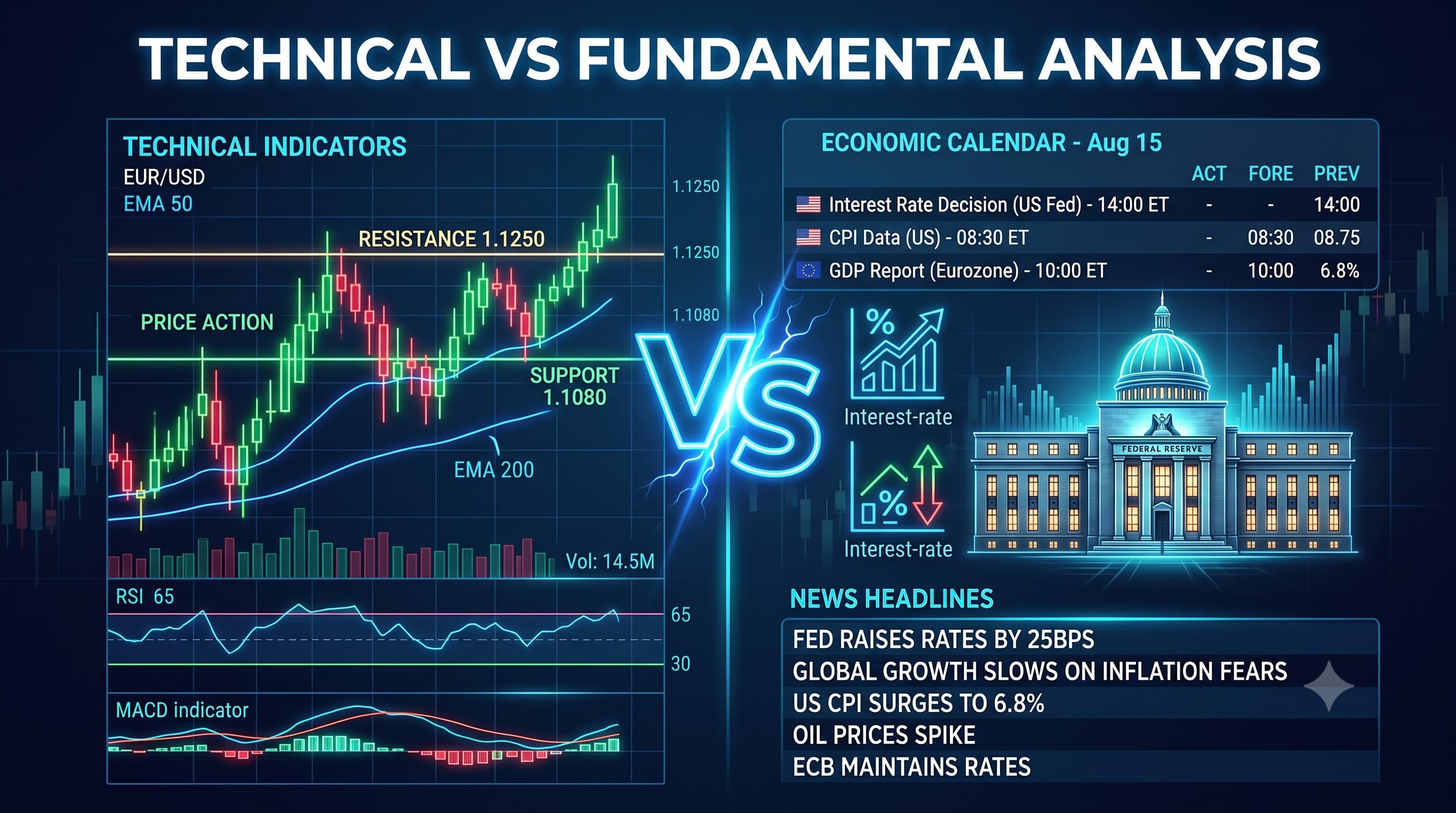 Technical vs Fundamental Analysis in Forex: What’s the Difference?